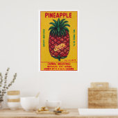 Pineapple Matchbox Art Print, Indian Vintage Folk Poster (Küche)