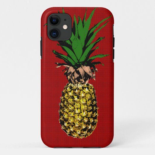 Pineapple Newsprint Image Case-Mate iPhone Hülle (Rückseite)