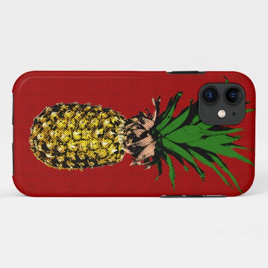 Pineapple Newsprint Image Case-Mate iPhone Hülle (Rückseite (Horizontal))