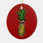 Pineapple Newsprint Image Keramik Ornament (Links)