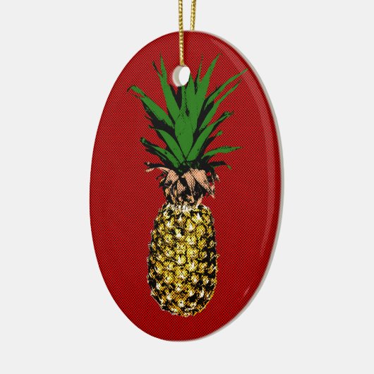 Pineapple Newsprint Image Keramikornament (Links)