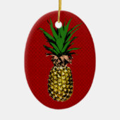 Pineapple Newsprint Image Keramikornament (Vorne)