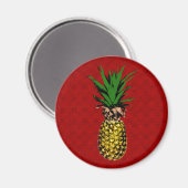 Pineapple Newsprint Image Magnet (Vorderseite/Rückseite)