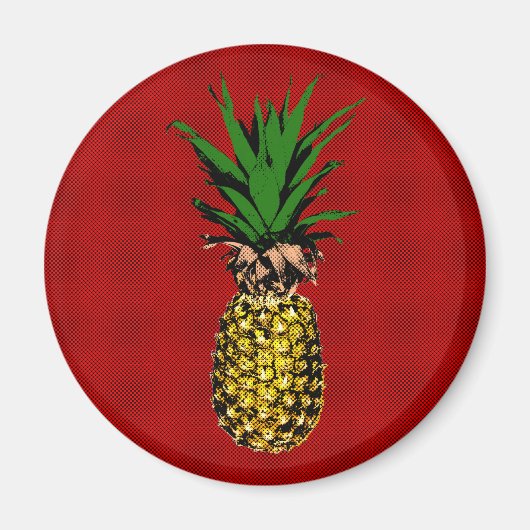 Pineapple Newsprint Image Magnet (Vorne)