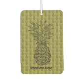Pineapple on Green Background Pattern Autolufterfrischer (Vorderseite)