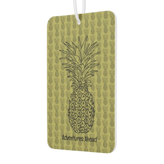 Pineapple on Green Background Pattern Autolufterfrischer (Links)