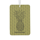 Pineapple on Green Background Pattern Autolufterfrischer (Rückseite)