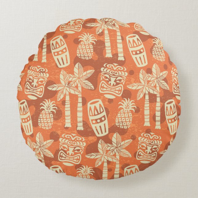 Pineapple Pattern Rundes Kissen (Vorderseite)