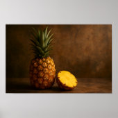 Pineapple & Pineapple Slice Rustic Grunge Photo Poster (Vorne)