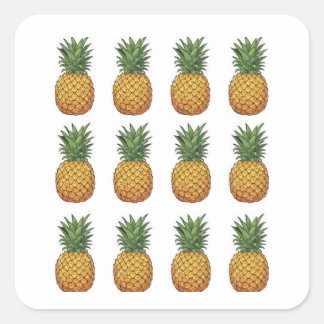 Pineapple quadratischer aufkleber