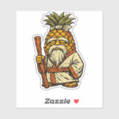 Pineapple Sensei — Lustiger Frucht Weiser Meister Aufkleber (Blatt)