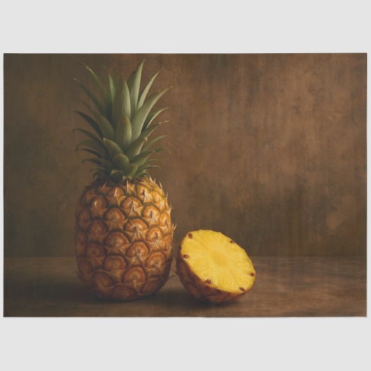 Pineapple & Slice Rustic Grunge Decoupage  Seidenpapier (Vorderseite)