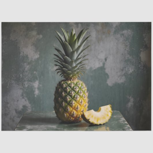 Pineapple & Slice Rustic Grunge Decoupage  Seidenpapier (Vorderseite)