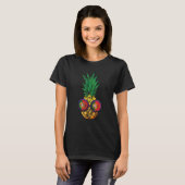 Pineapple Summer Retro Portugal Flag T-Shirt (Vorne ganz)