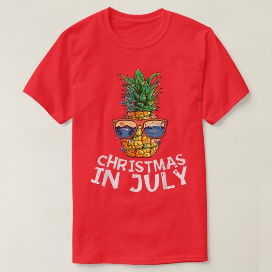 Pineapple Sunglasses Christmas In July Summer Xmas T-Shirt (Design vorne)