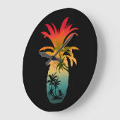 PINEAPPLE SUNSET GROßE WANDUHR (Winkel)