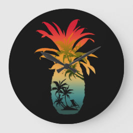 PINEAPPLE SUNSET GROßE WANDUHR
