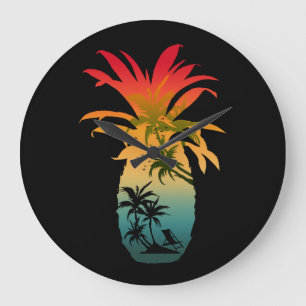 PINEAPPLE SUNSET GROßE WANDUHR