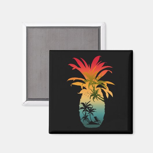 PINEAPPLE SUNSET MAGNET (Vorderseite/Rückseite)