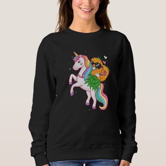 Pineapple Swinger Unicorn Swinging Lifestyle Poly Sweatshirt (Vorderseite)