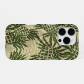 Pineapple-Tarnmuster Hawaiian Olive iPhone Hülle (Rückseite (Horizontal))