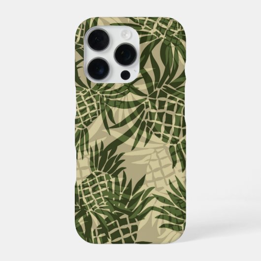 Pineapple-Tarnmuster Hawaiian Olive iPhone Hülle (Rückseite)