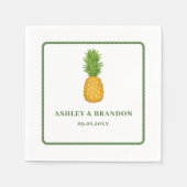 Pineapple Tropical Beach Coastal Retro Wedding Serviette (Vorderseite)