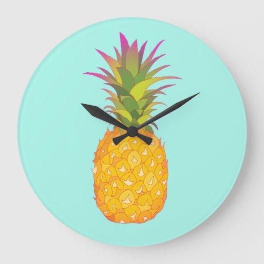 Pineapple Wall Clock Große Wanduhr (Vorderseite)