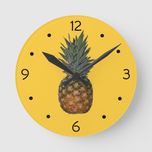 Pineapple Wall Clock Runde Wanduhr (Vorderseite)