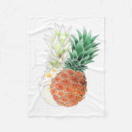 Pineapple, watercolor . fleecedecke (Vorderseite)