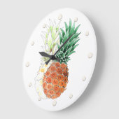 Pineapple, watercolor . große wanduhr (Winkel)