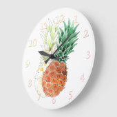 Pineapple, watercolor . große wanduhr (Winkel)