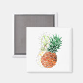 Pineapple, watercolor . magnet (Vorderseite/Rückseite)