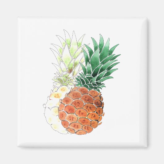 Pineapple, watercolor . magnet (Vorne)
