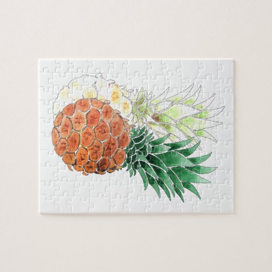 Pineapple, watercolor . puzzle (Horizontal)