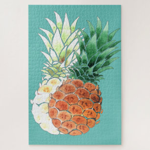 Pineapple, watercolor . puzzle