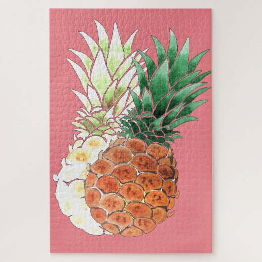 Pineapple, watercolor . puzzle (Vertikal)