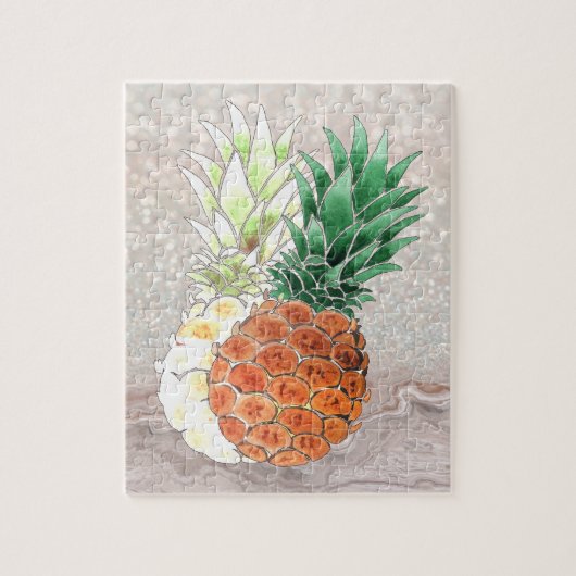 Pineapple, watercolor . puzzle (Vertikal)