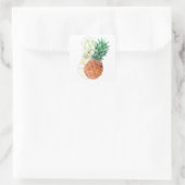 Pineapple, watercolor . quadratischer aufkleber (Tasche)