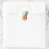 Pineapple, watercolor . runder aufkleber (Tasche)