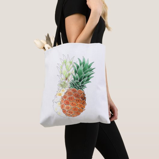 Pineapple, watercolor . tasche (Von Nahem)