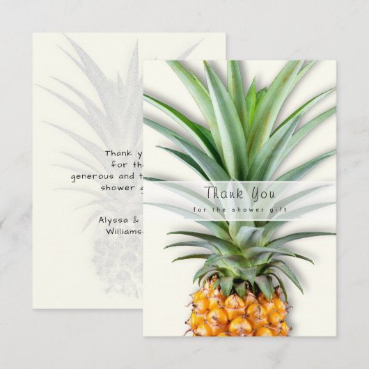 Pineapple Wedding Shower Thank You Flat Notes Dankeskarte (Vorne/Hinten)