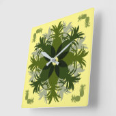 PINEAPPLE WREATH PATTERN QUADRATISCHE WANDUHR (Winkel)