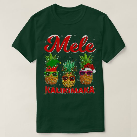 Pineapple Xmas Lights Mele Kalikimaka Pineapple Ch T-Shirt (Design vorne)