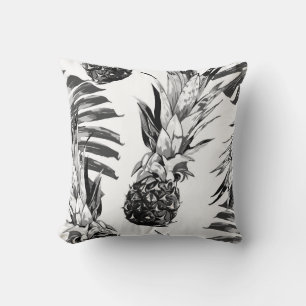 Pineapples, tropical jungle leaves. Beautiful seam Kissen