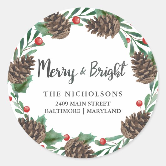 Pineca comunale Casa Rusca Rücksendeadresse Runder Aufkleber (Vorderseite)