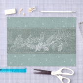 Pineca Snowflake Aquamarin Grüne Winterferienbahn Seidenpapier (Handwerk)