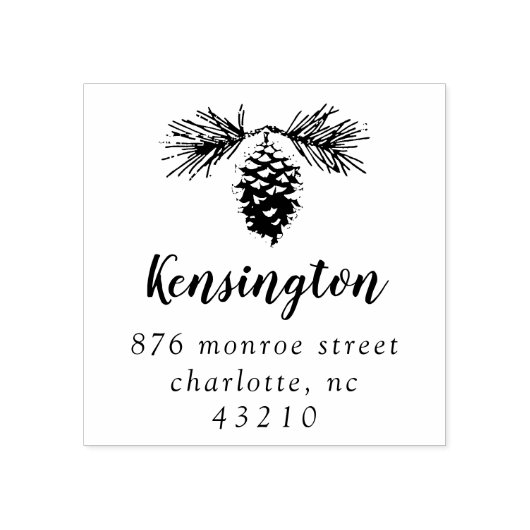 Pinecon | Rücksendeadresse 2 Zoll Briefmarke Gummistempel (Prägung)