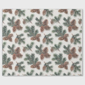Pinecone and Evergreen Forest Geschenkpapier (Flach)