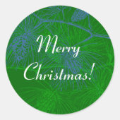 Pinecone Background Custom Holiday Stickers (Vorderseite)
